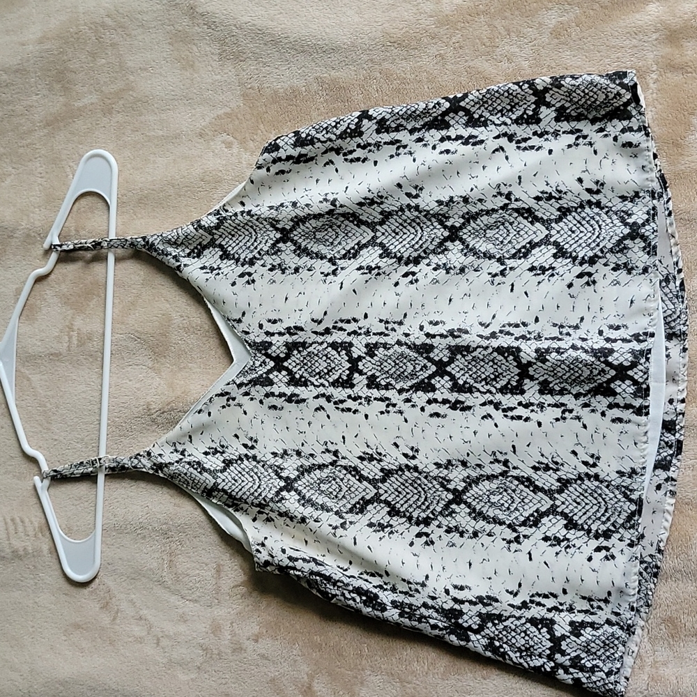 Lined snakeskin print cami